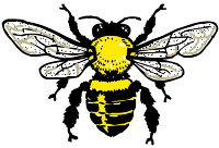 The Mel Campbell Academic Services logo: a vintage-style illustration of a yellow bee